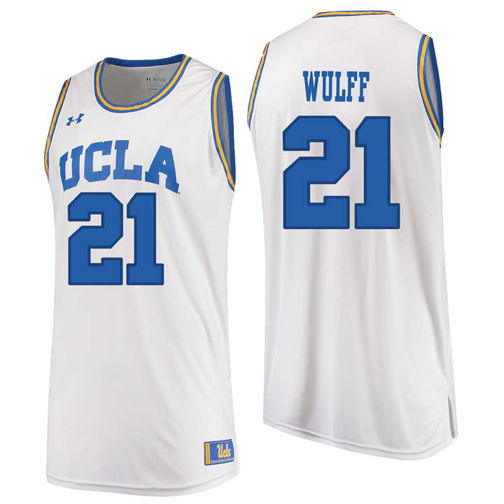 UCLA Bruins 21 Alec Wulff White College Basketball Jersey Dzhi